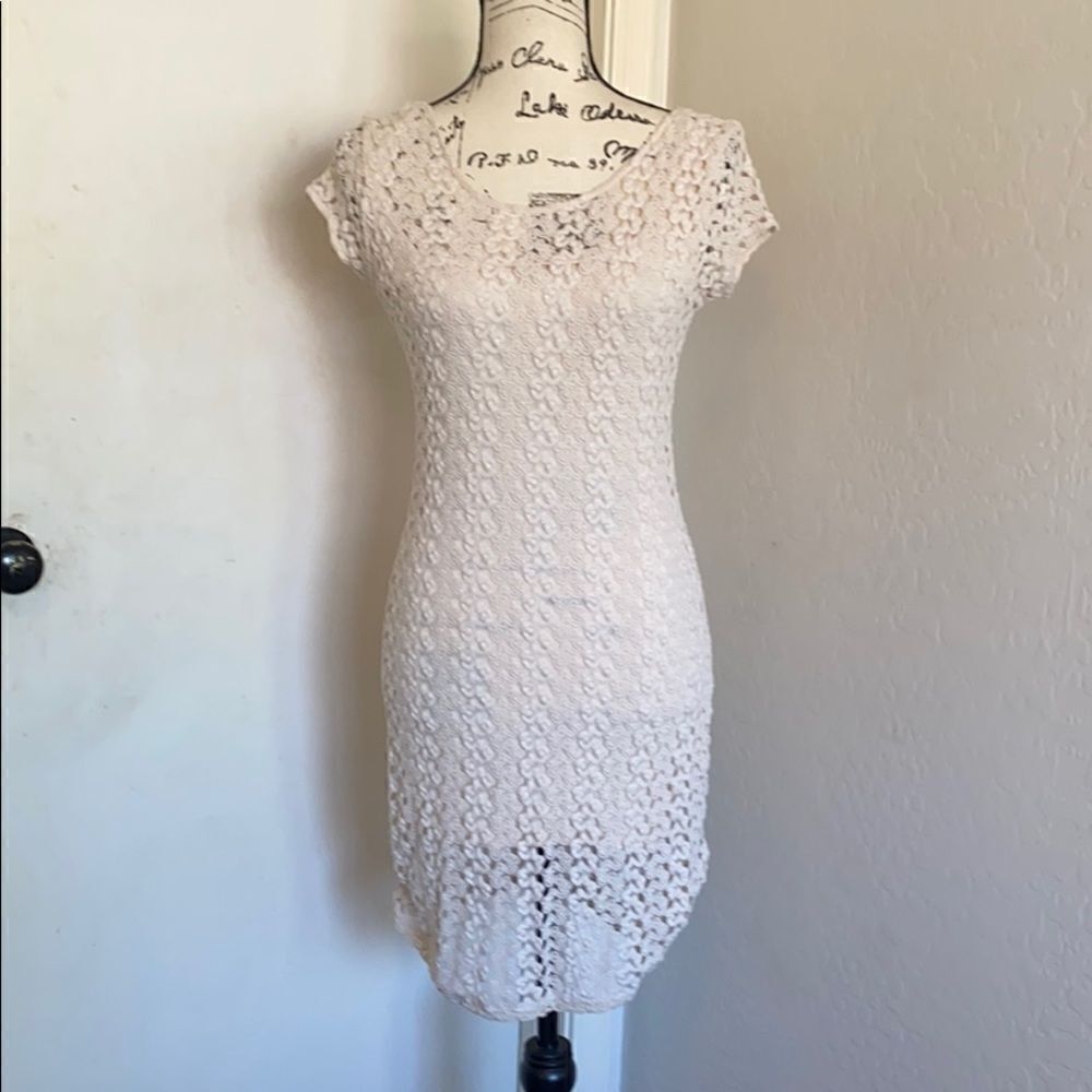 Free People Feminine Boho Cream In Color Pullover Dress Event Casual Party